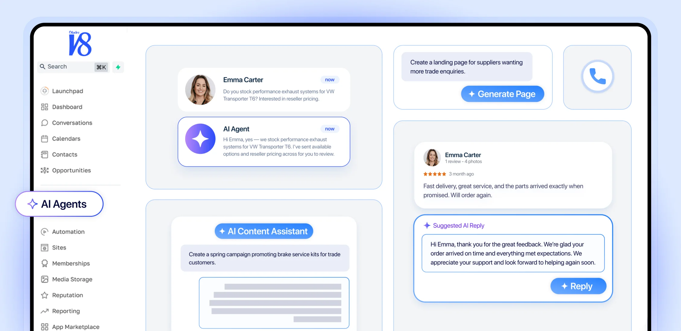 V8 CRM AI Agents